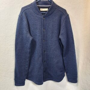 Levis Mens Snap Front Fleece Cardigan Sweater Medium Lightweight Grandpacore